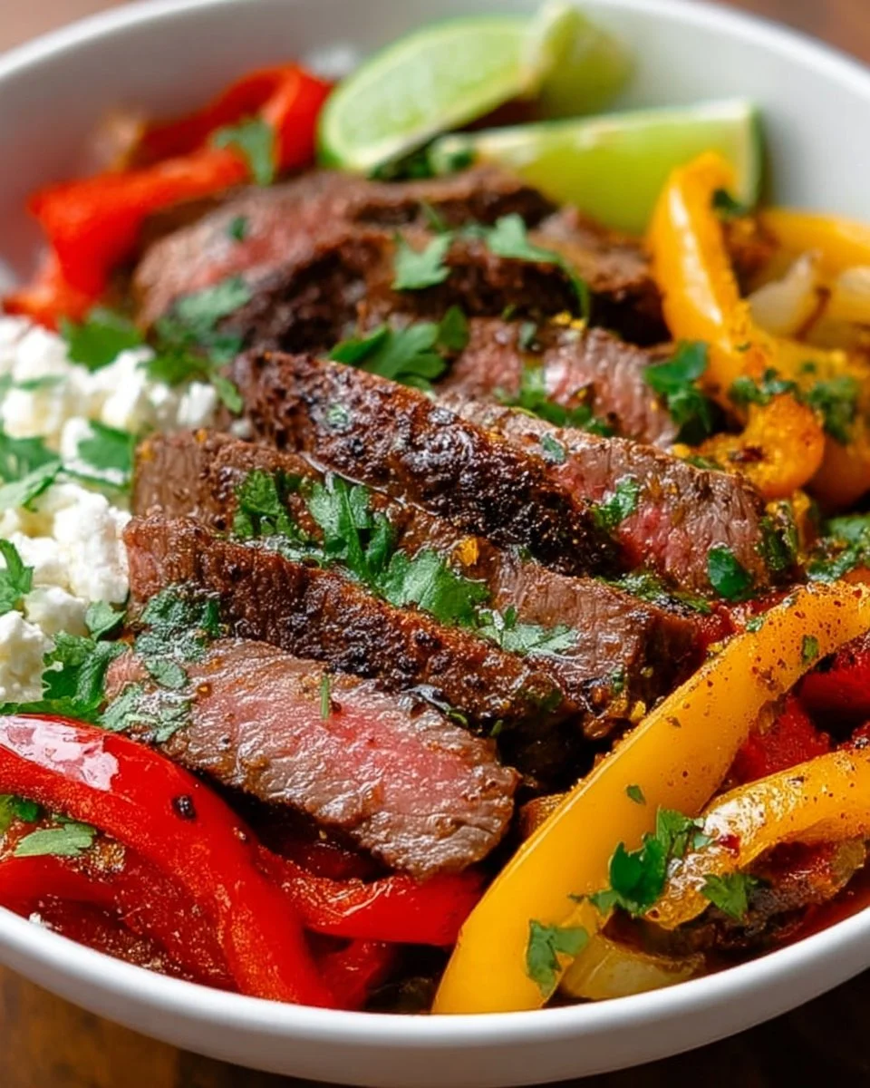 High Protein Steak Fajita Bowl