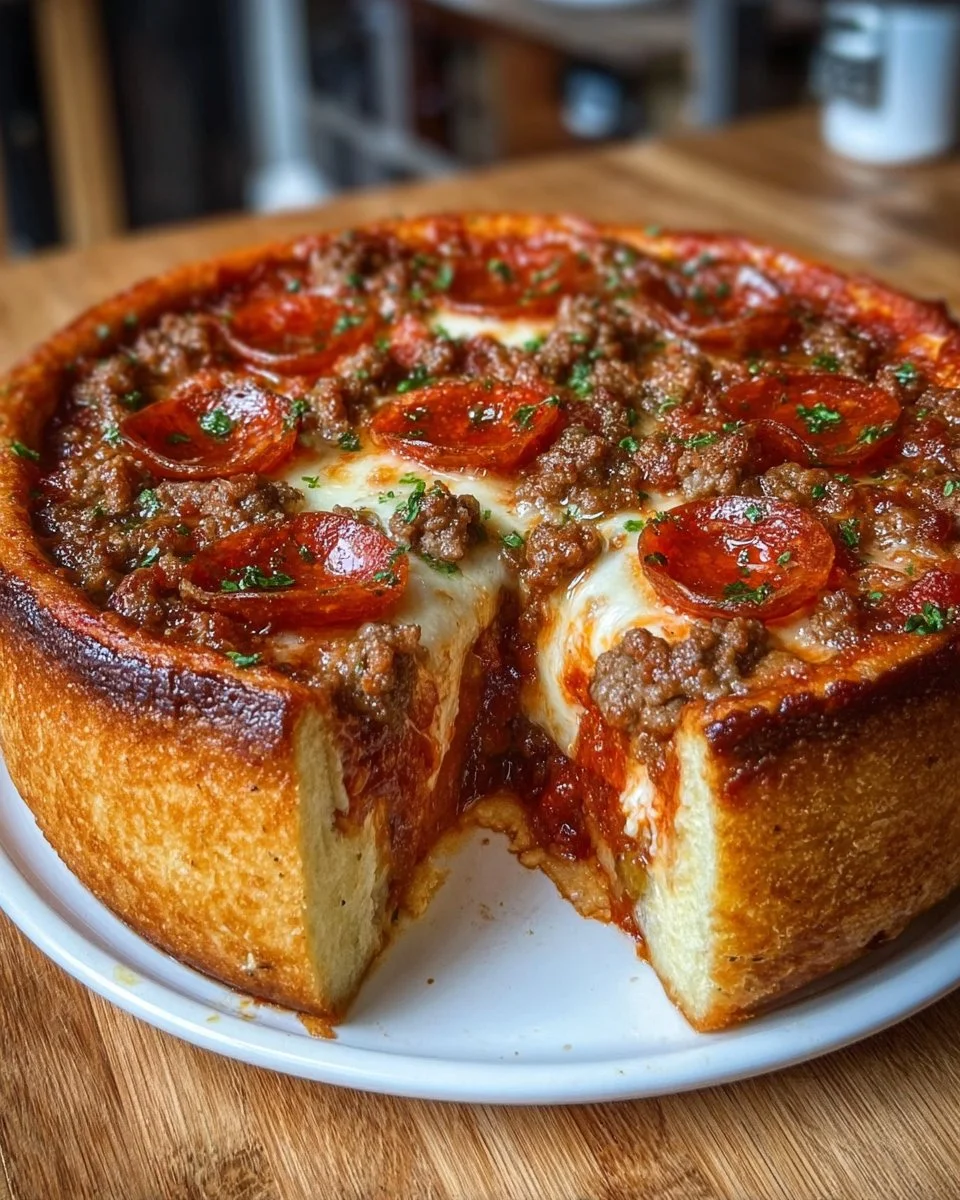 Homemade Chicago Style Deep Dish Pizza