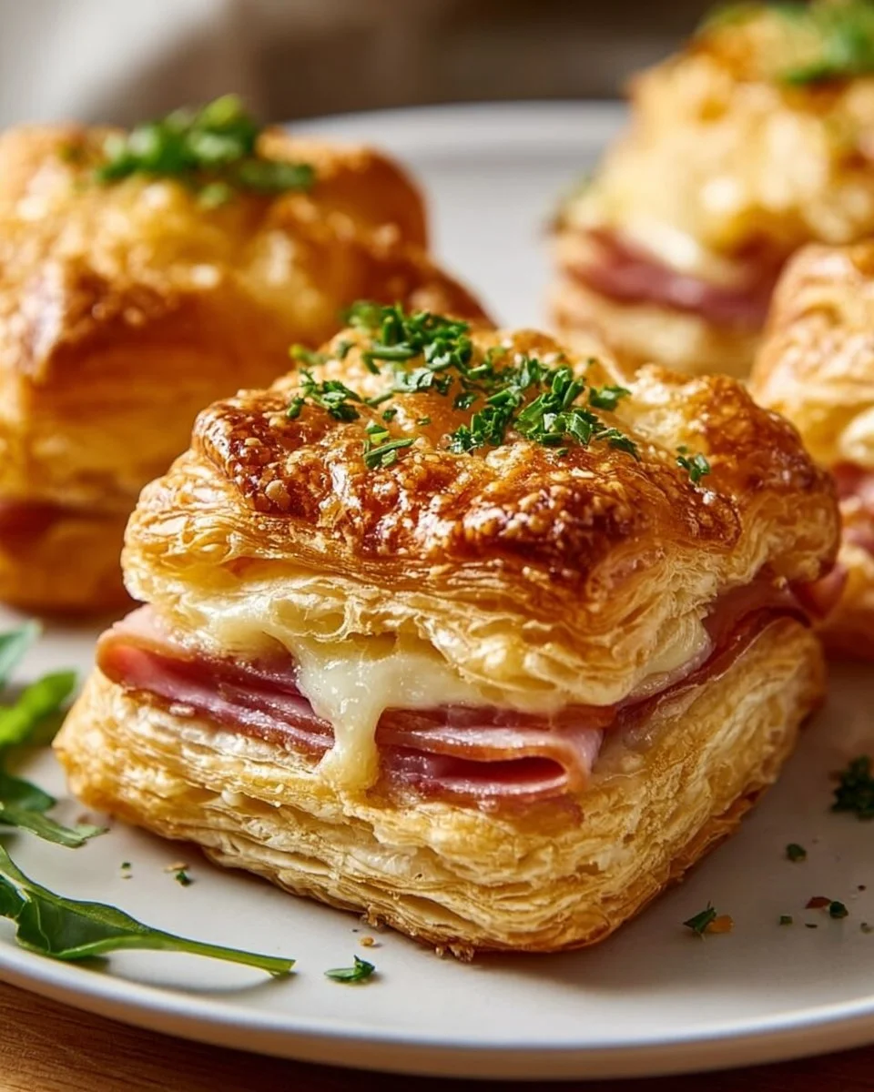 How to Make Crispy Ham &amp; Cheese Puff Pastry Stacks