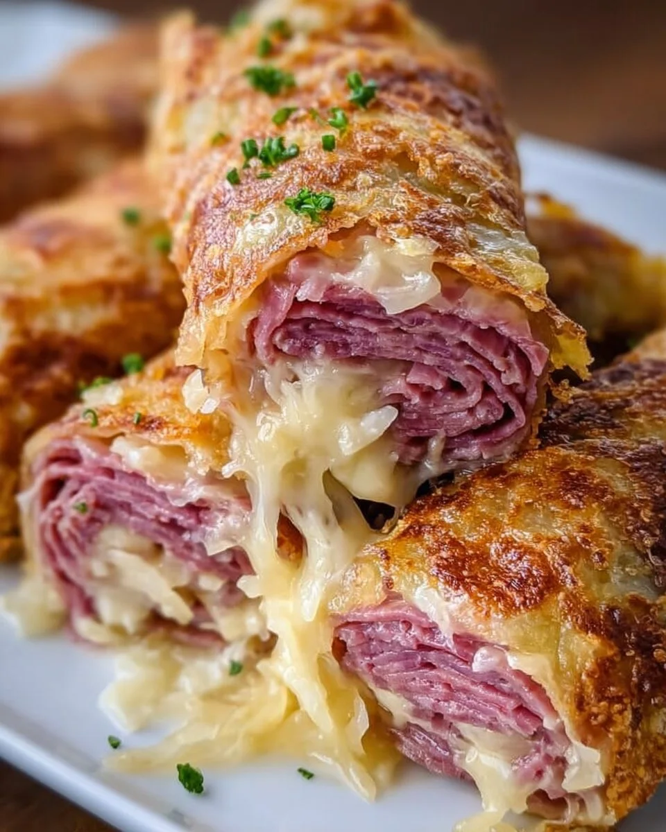 Keto Crispy Reuben Roll-Ups