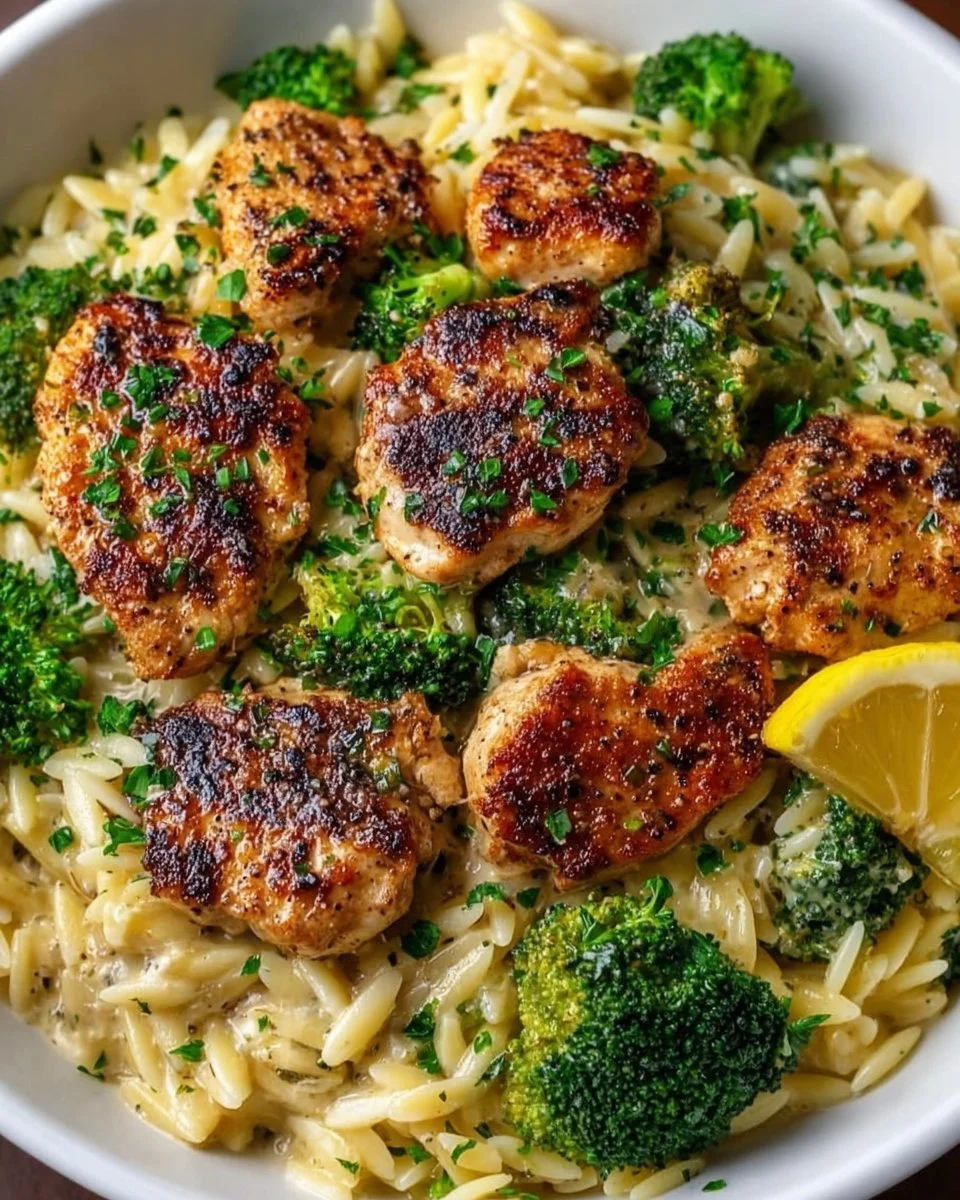 Lemon Pepper Chicken Broccoli Orzo