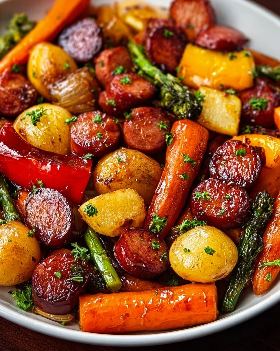 One-Pan Honey Garlic Kielbasa &amp; Veggies: Easy Family Delight