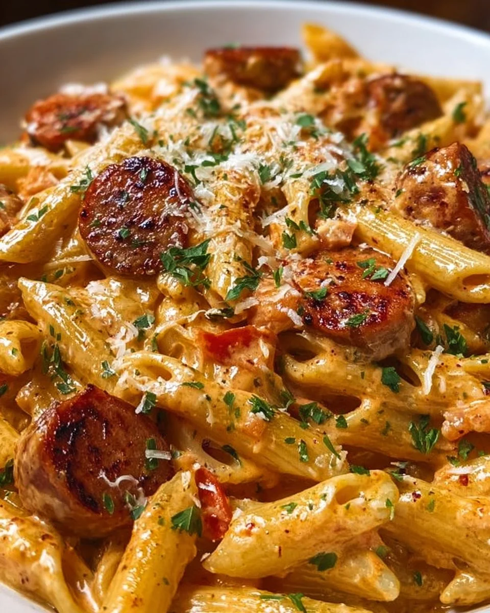 One-Pot Creamy Spicy Cajun Sausage Pasta
