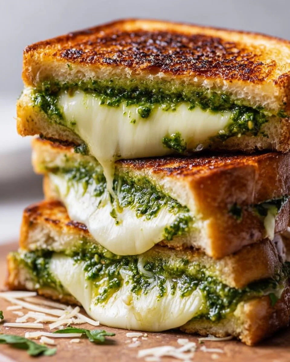 Pesto Mozzarella Grilled Cheese Recipe