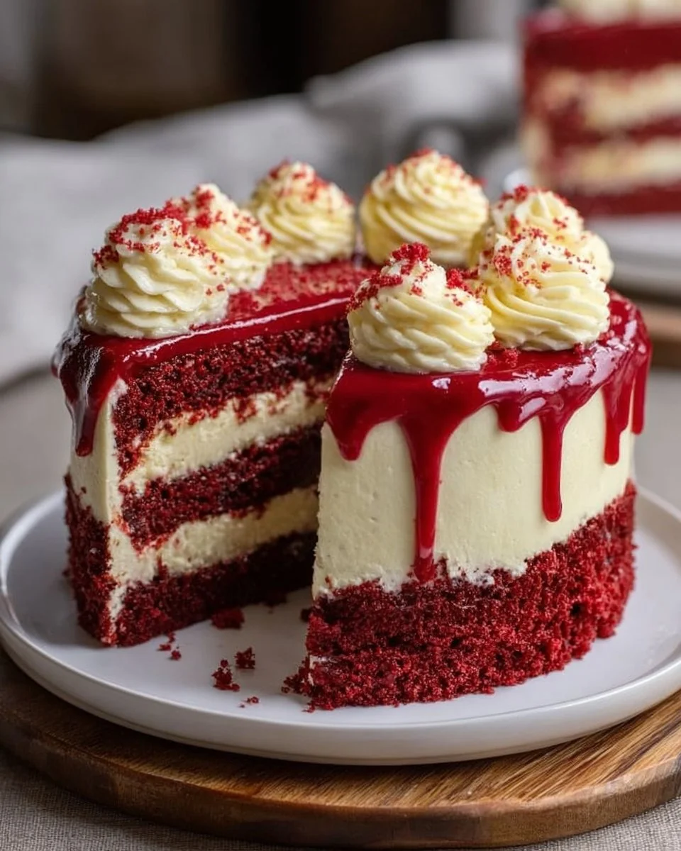 Red Velvet Cheesecake Cake