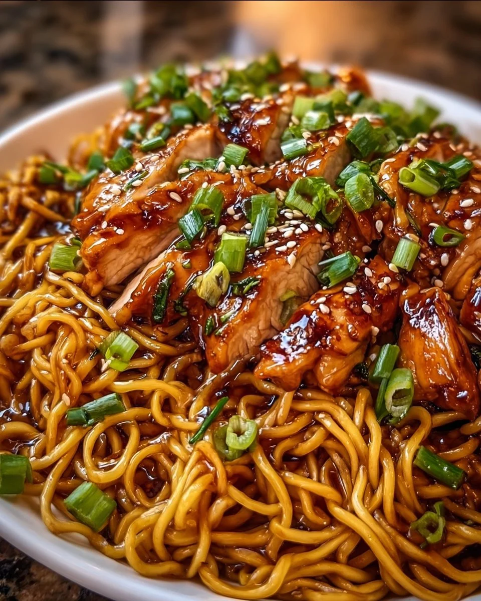 Sticky Garlic Chicken Noodles