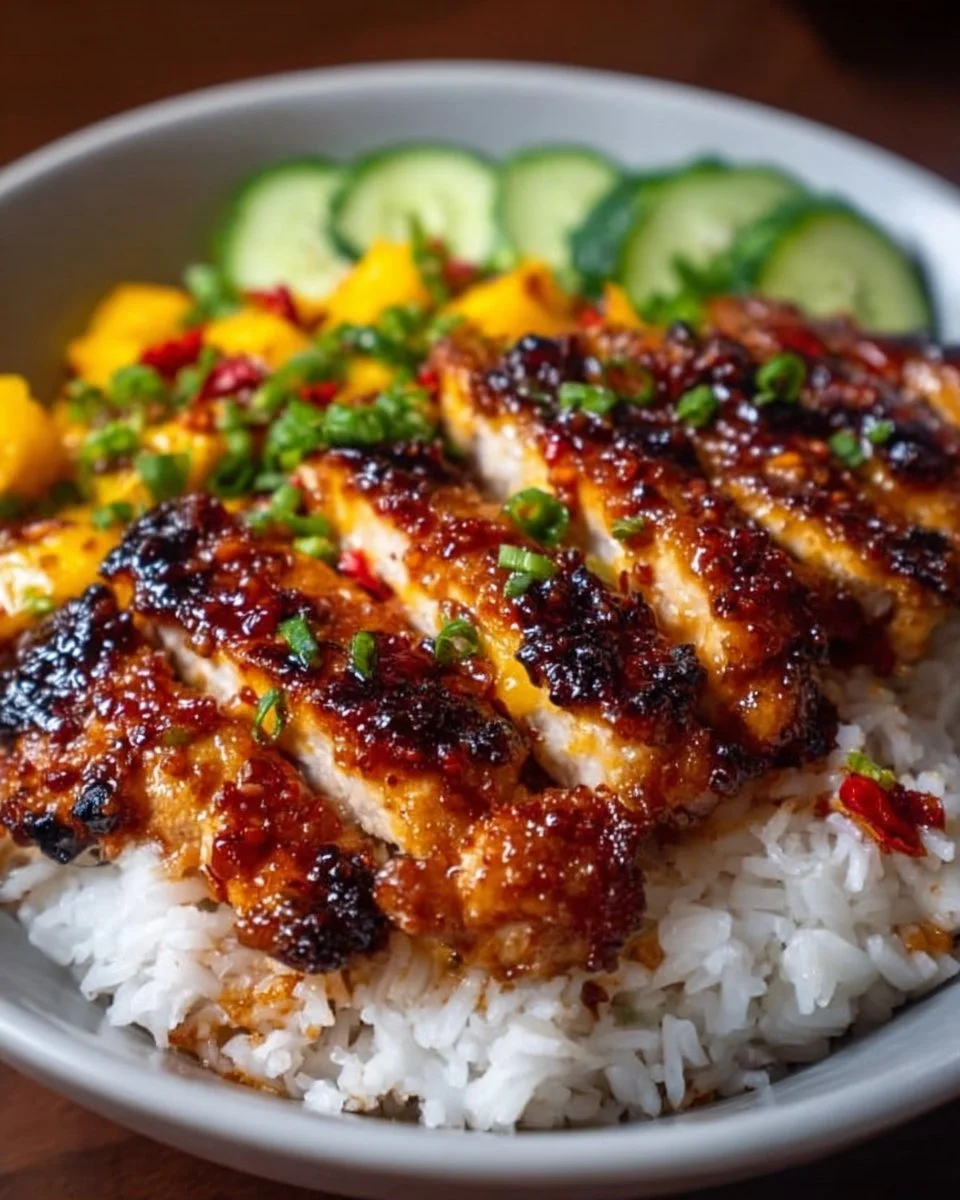 Sweet &amp; Savory Asian Mango Glazed Chicken