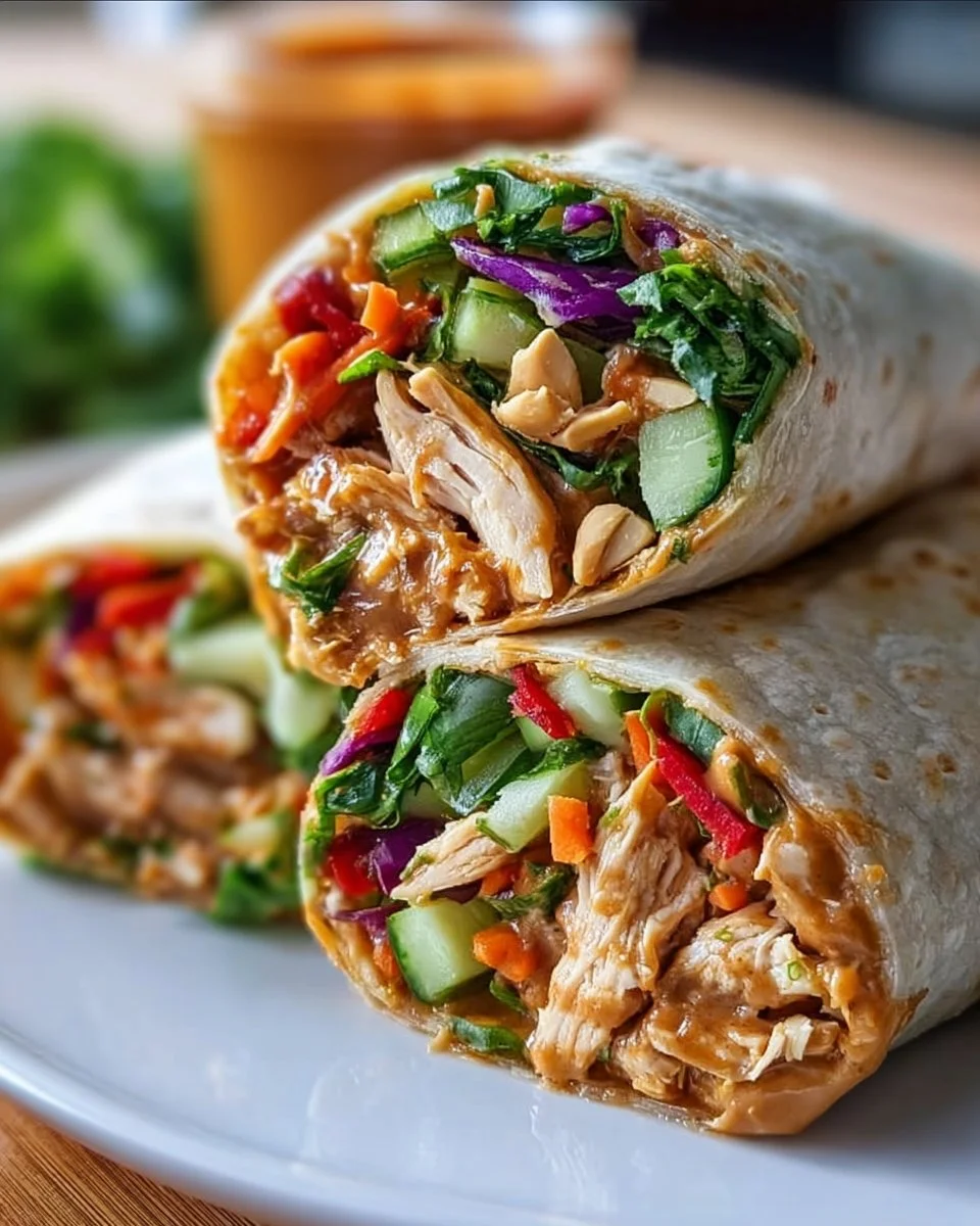 Thai Peanut Chicken Wraps