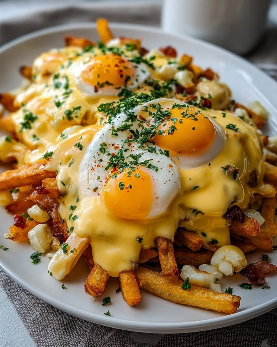 Ultimate Breakfast Poutine with Creamy Hollandaise Sauce