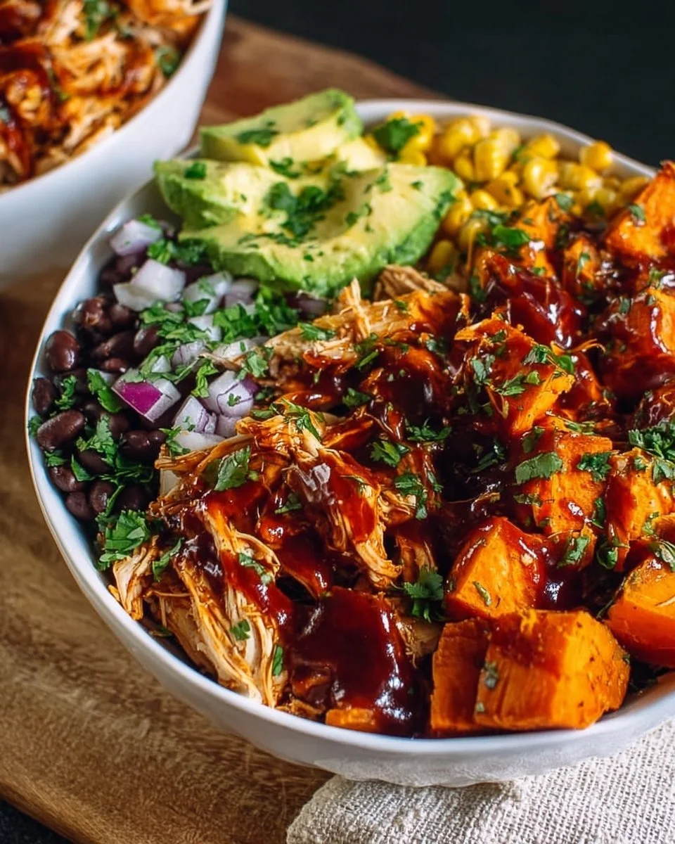 BBQ Chicken Sweet Potato Bowls