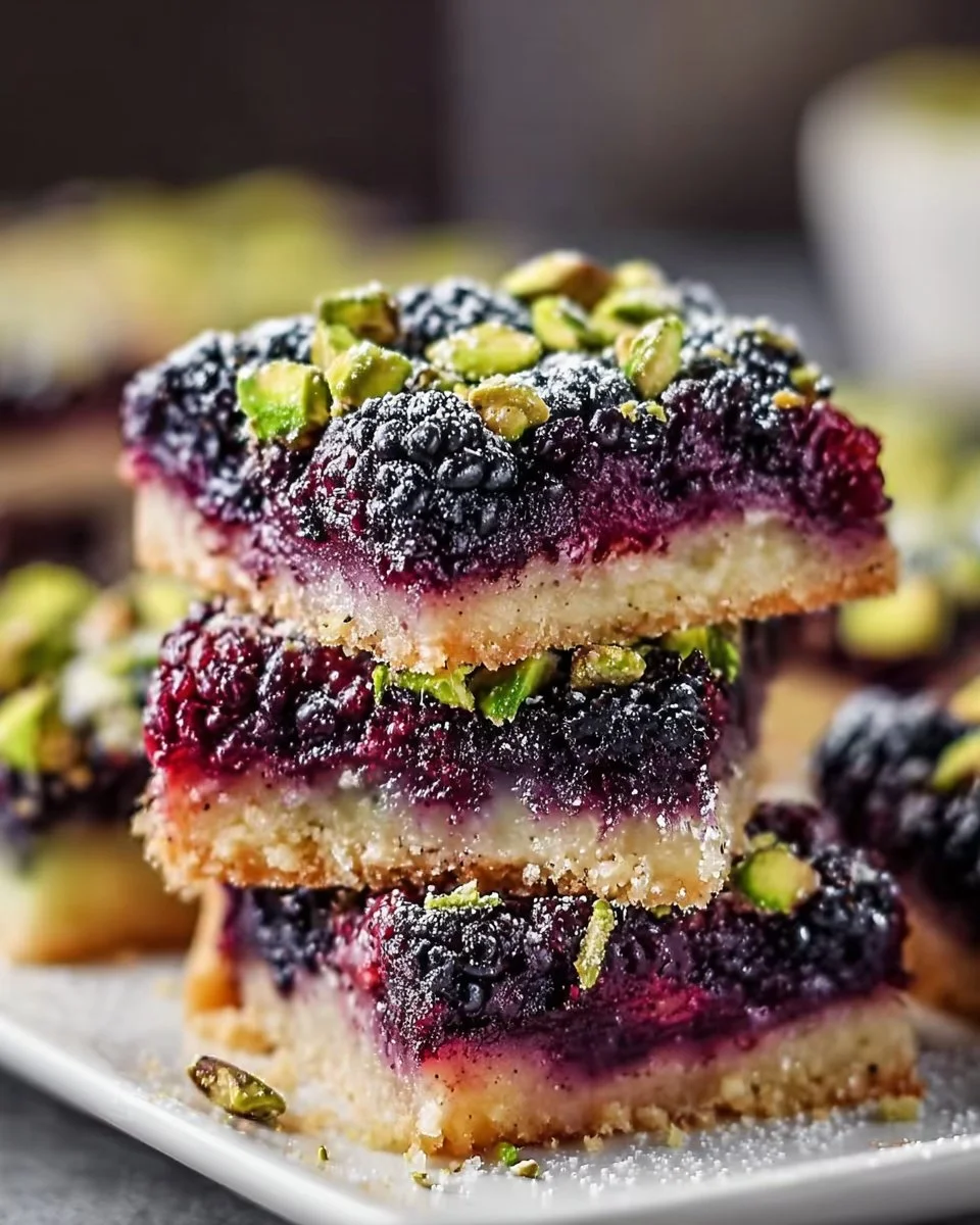 Blackberry Pistachio Dream Bars: Irresistible Homemade Bliss
