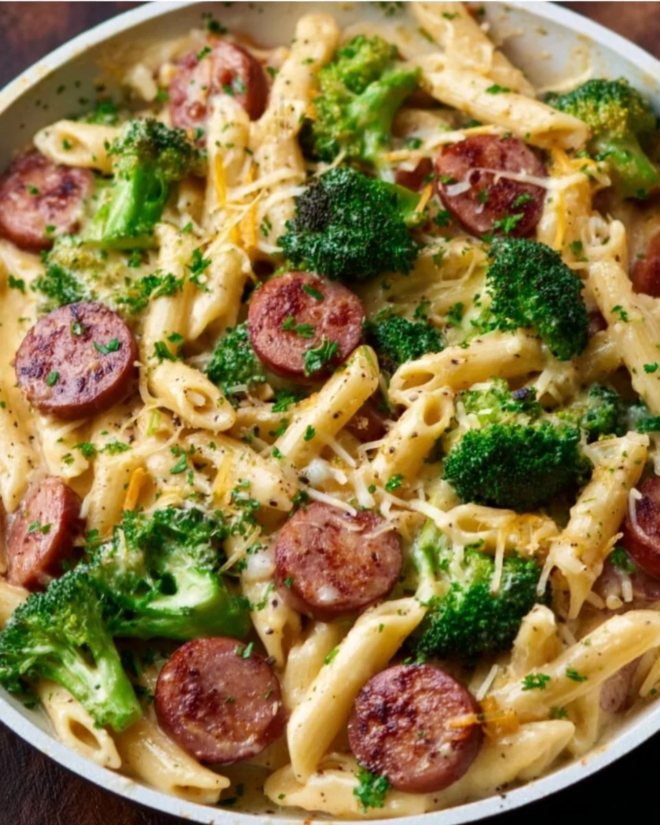 Creamy Kielbasa Broccoli Skillet