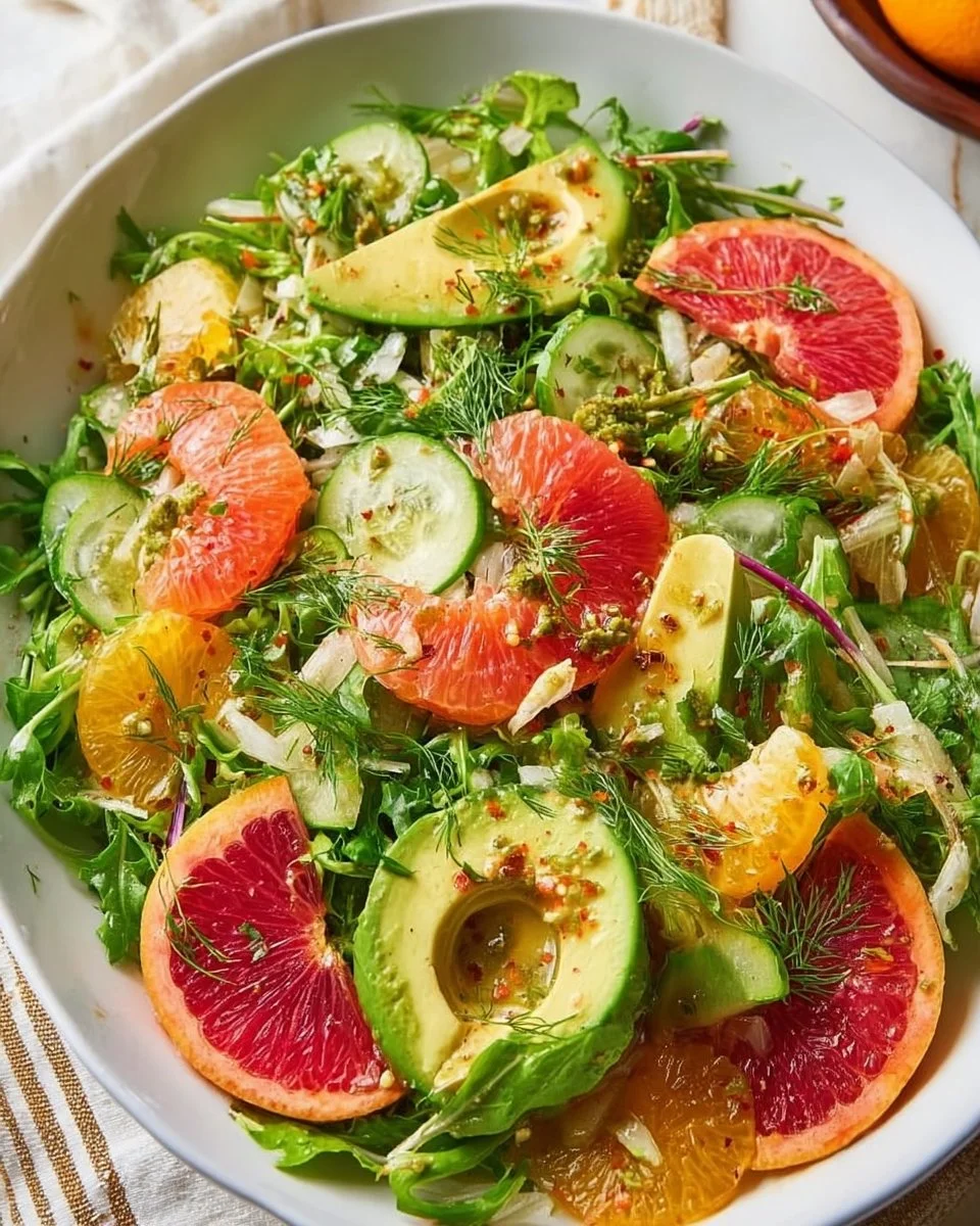 Easy Avocado Citrus Arugula Salad video tutorial