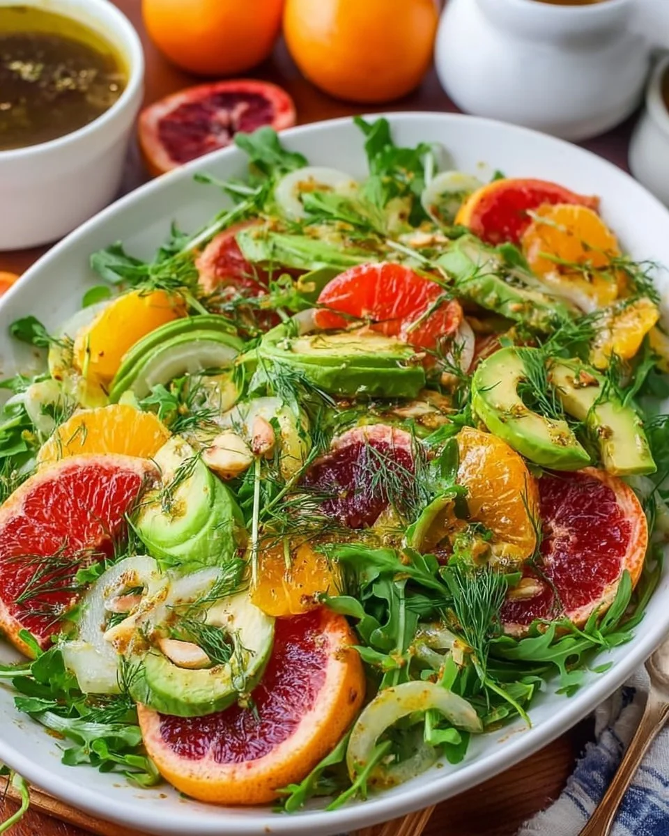 Easy Avocado Citrus Arugula Salad (video)