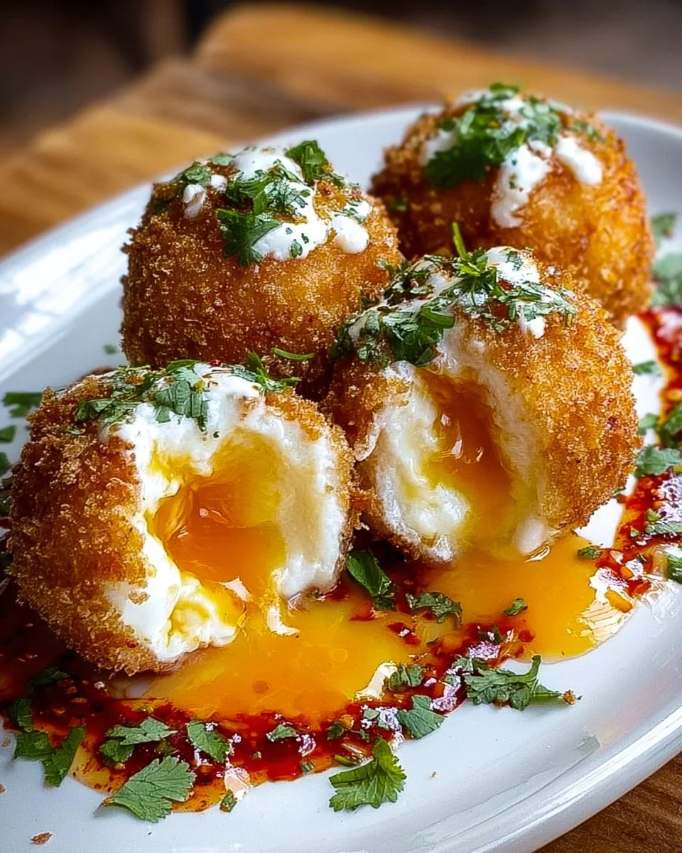 Crispy Fried Burrata served with a flavorful spicy sauce