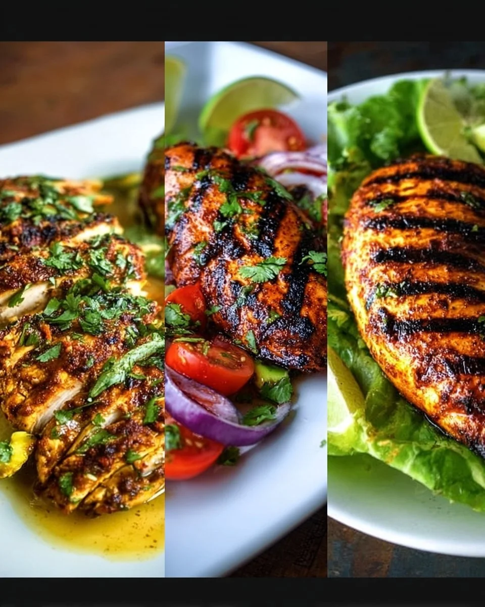Delicious grilled chipotle chicken served with fresh herbs and spices
