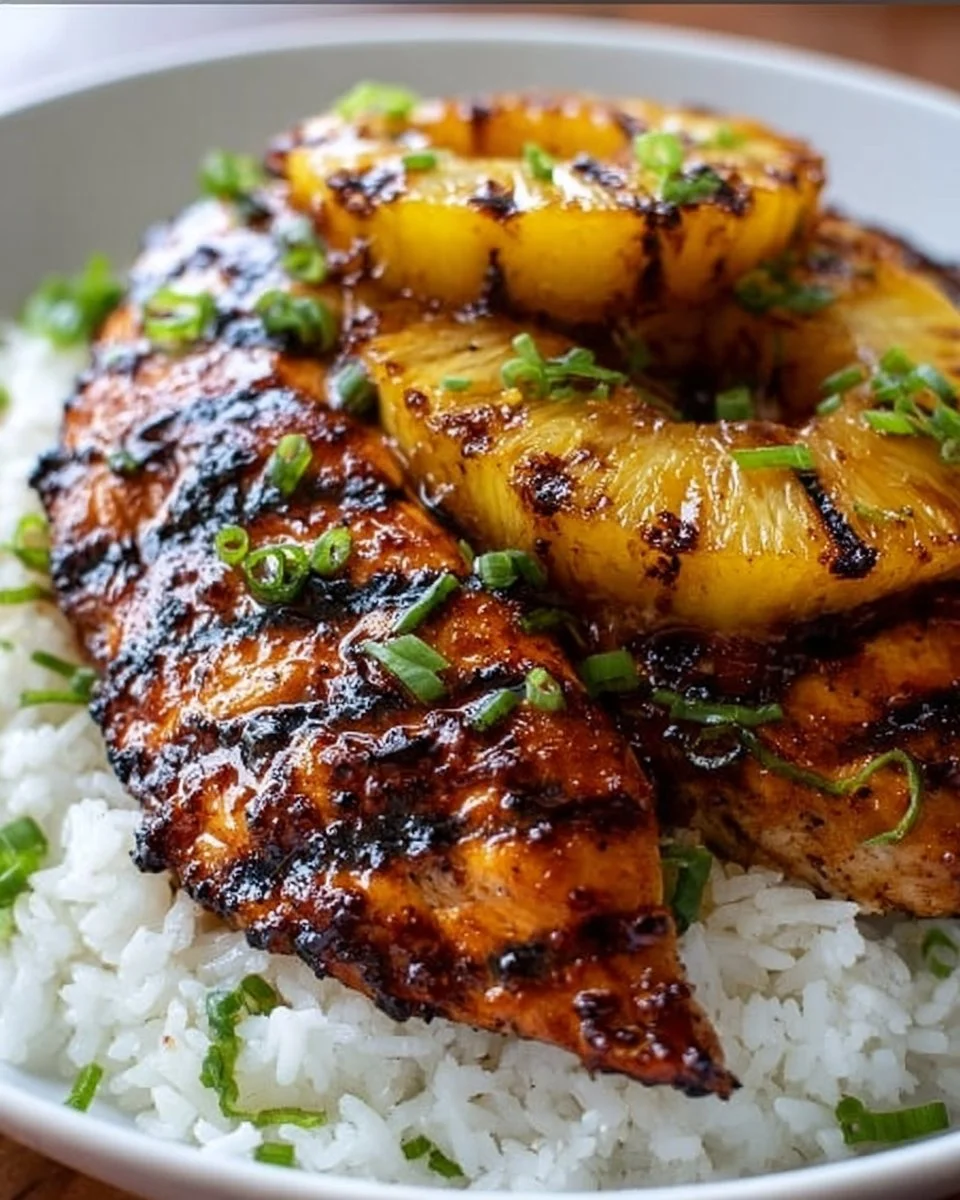 Hawaiian Chicken with Pineapple and Coconut Rice