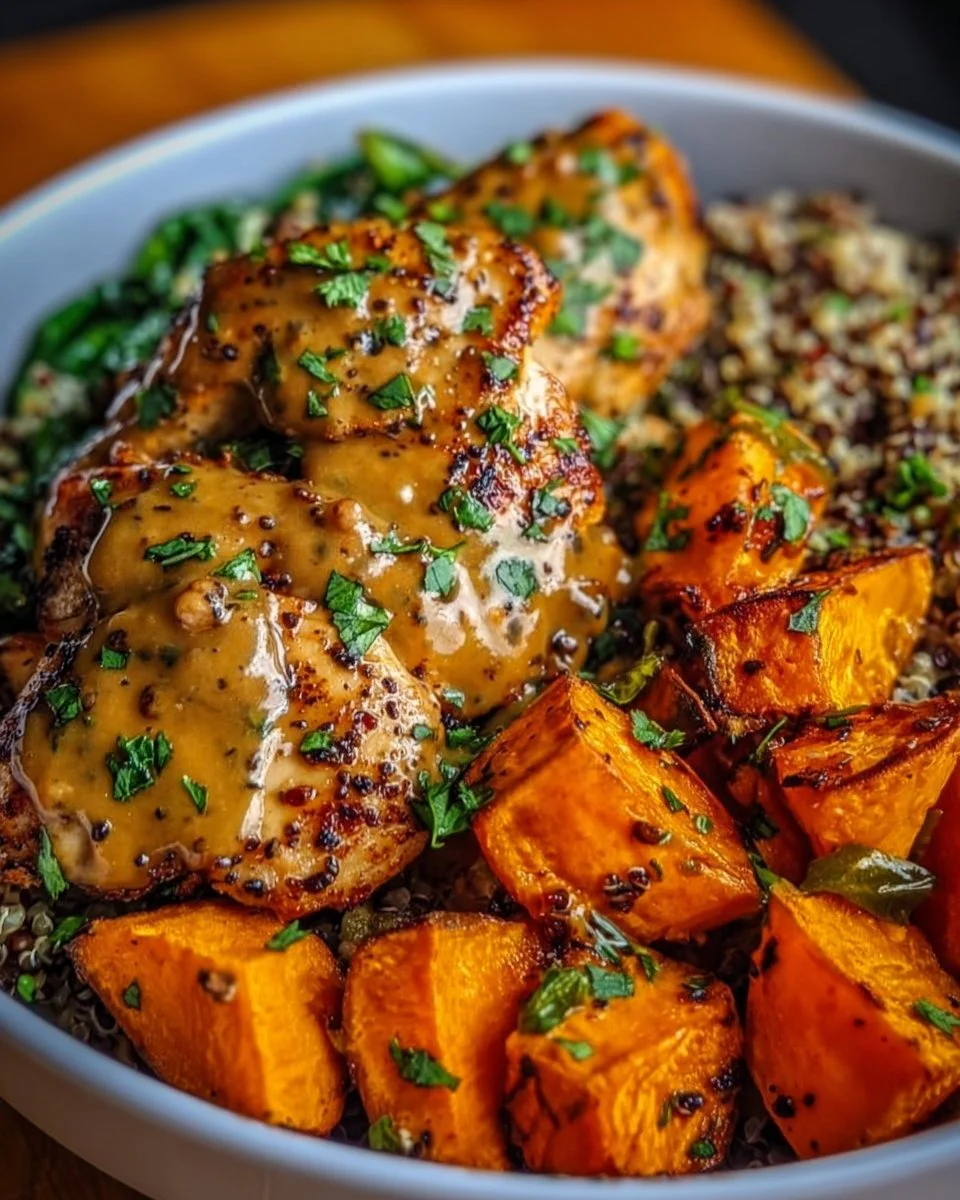 Maple Dijon Chicken &amp; Sweet Potato Bowls That Comfort Your Soul