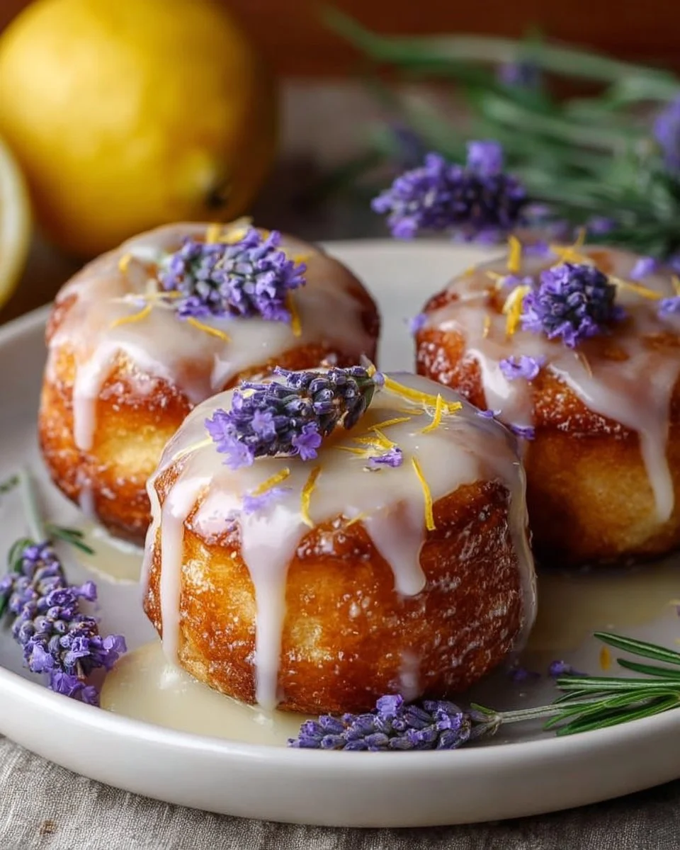 Mini Lemon Cakes With Lavender Glaze