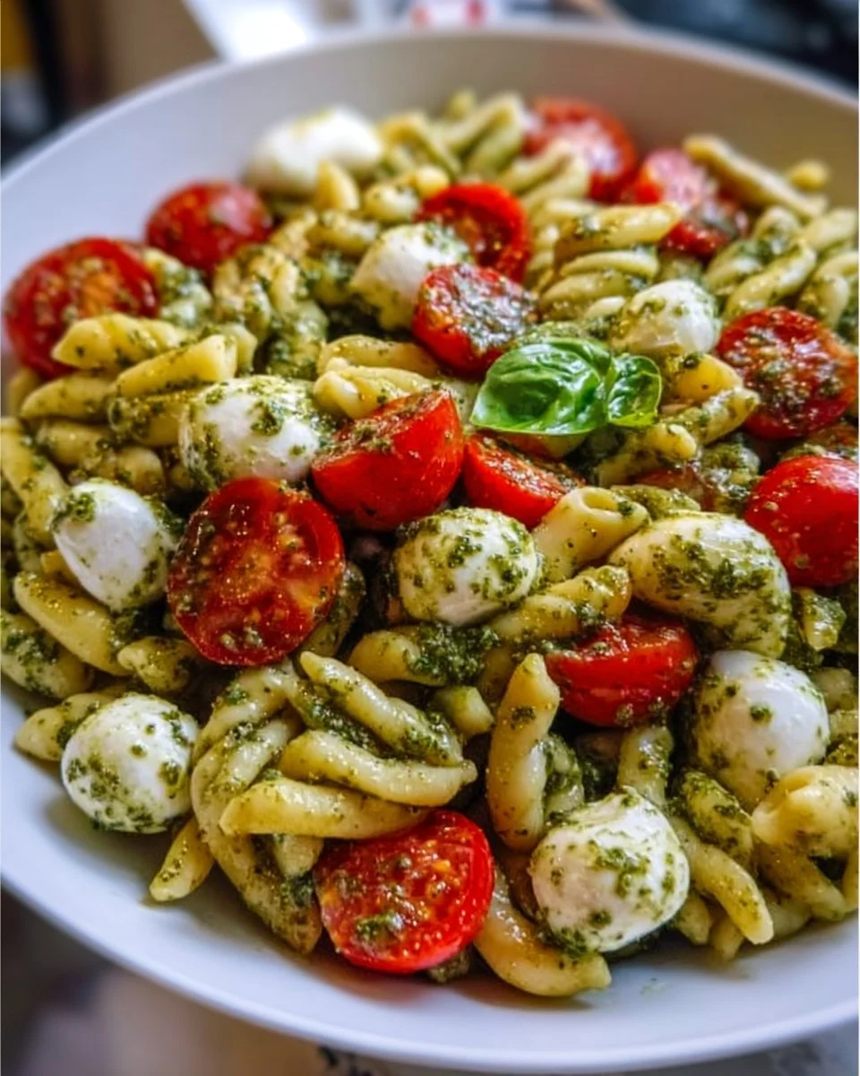 Pesto Caprese Pasta Salad