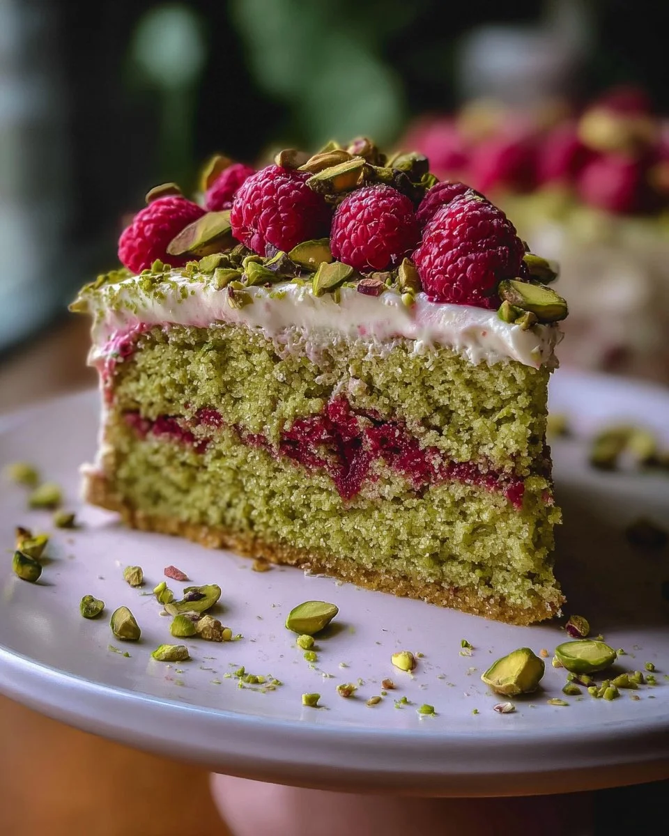 Pistachio Raspberry Cake