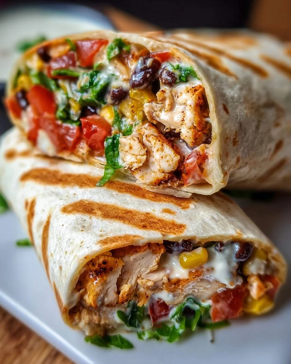 Delicious Southwest Chicken Wraps with fresh ingredients and vibrant flavors