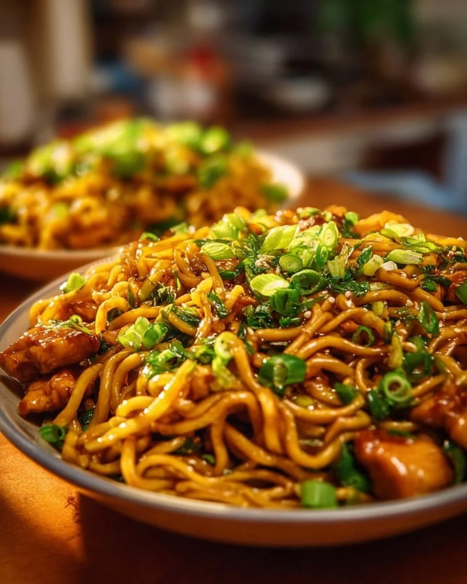 Sticky Garlic Chicken Noodles