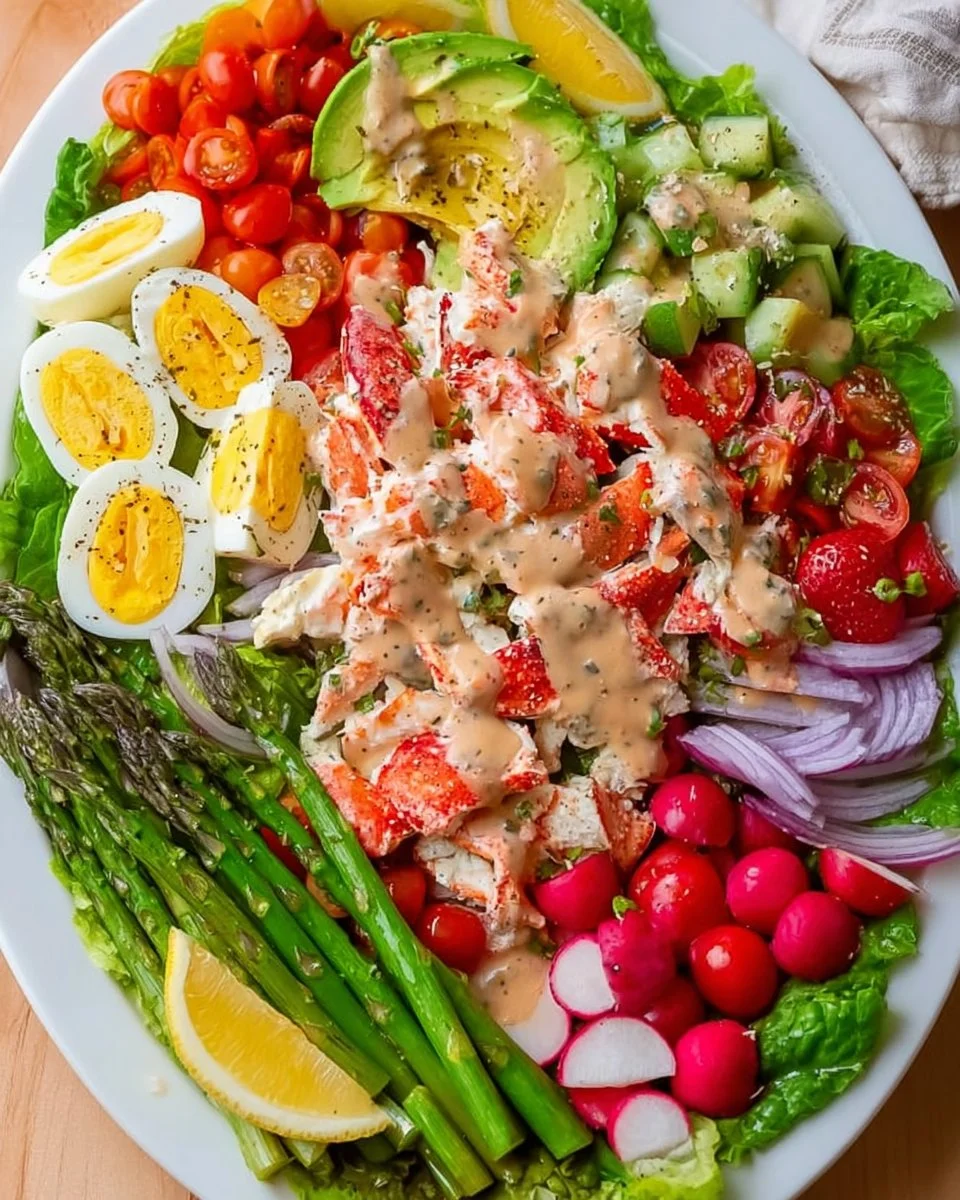 Delicious Crab Louie Salad prepared with fresh ingredients and served in a bowl.