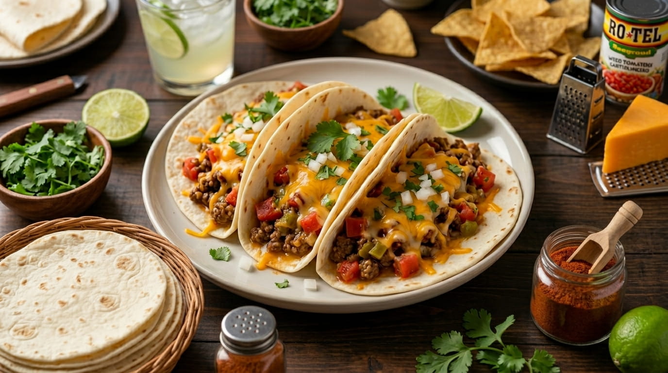 Cheesy Rotel Beef Soft Tortilla Tacos: A Must-Try Delight!