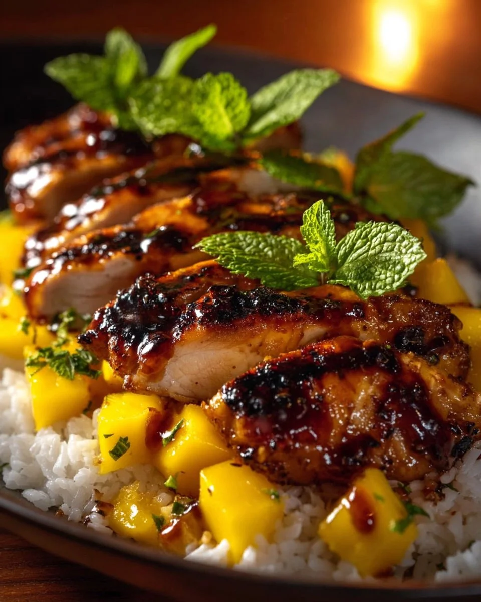 Asian Mango Glazed Chicken Twists
