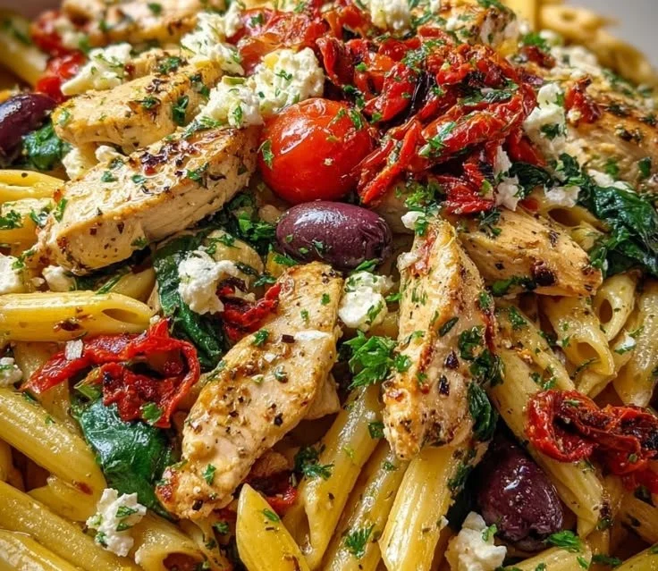 Chicken Feta Greek Pasta
