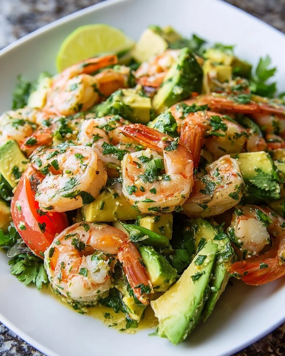 Cilantro Lime Shrimp Salad with Avocado