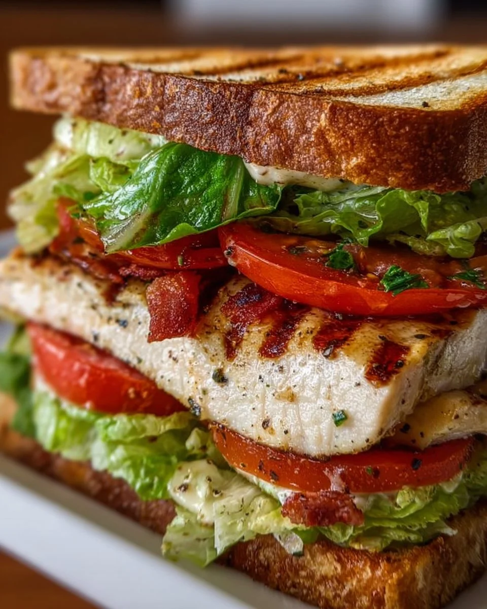 Garlic Butter Lettuce, Tomato &amp; Grilled Chicken Sandwich