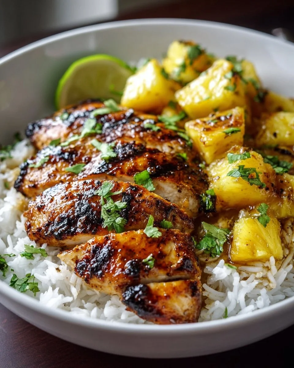 Grilled Chicken and Pineapple Bowls