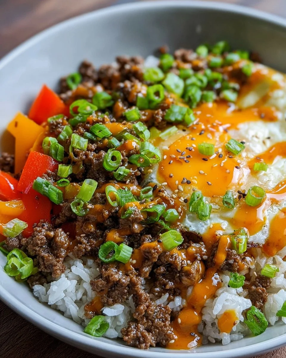 Hot Honey Ground Beef Bowls