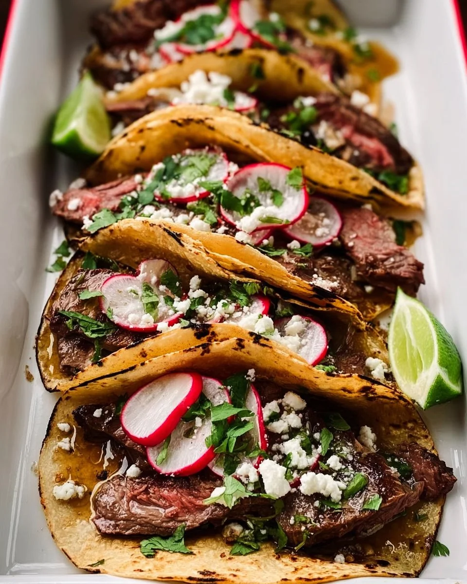 A plate of colorful low tacos filled with fresh ingredients and garnished beautifully.