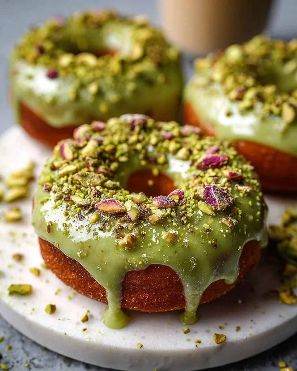 Matcha Pistachio Donuts