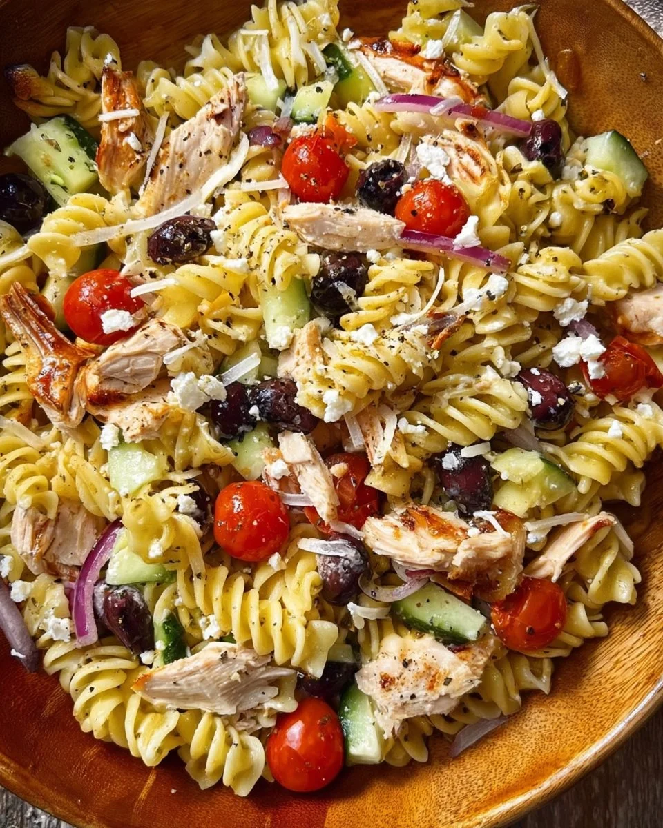 Mediterranean Pasta Salad with Chicken