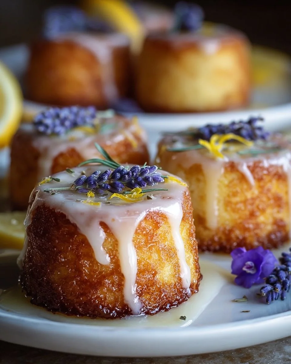 Mini Lemon Cakes with Lavender Glaze