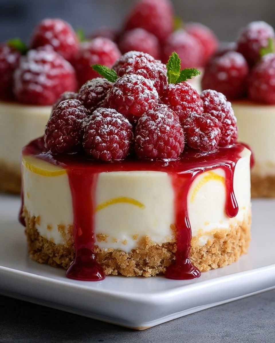 No-Bake Lemon Raspberry Cheesecake