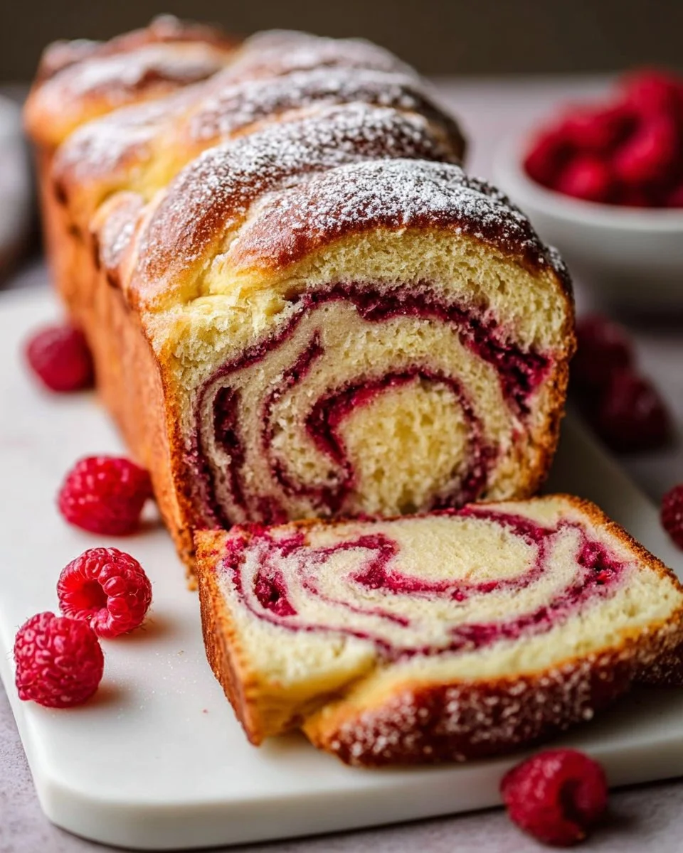 Raspberry Swirl Brioche Loaf