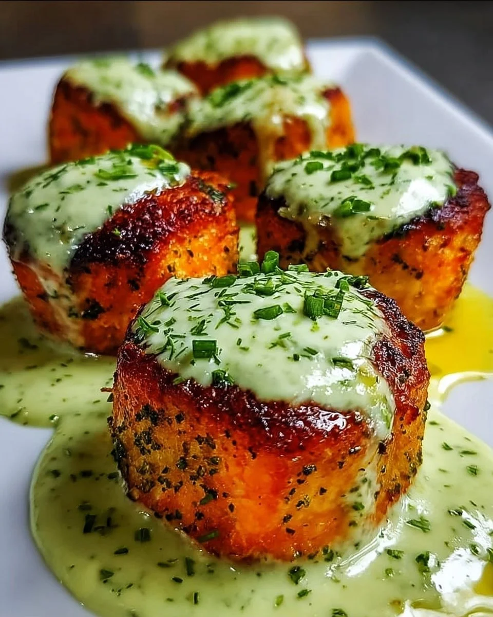 Salmon Balls with Creamy Avocado Sauce
