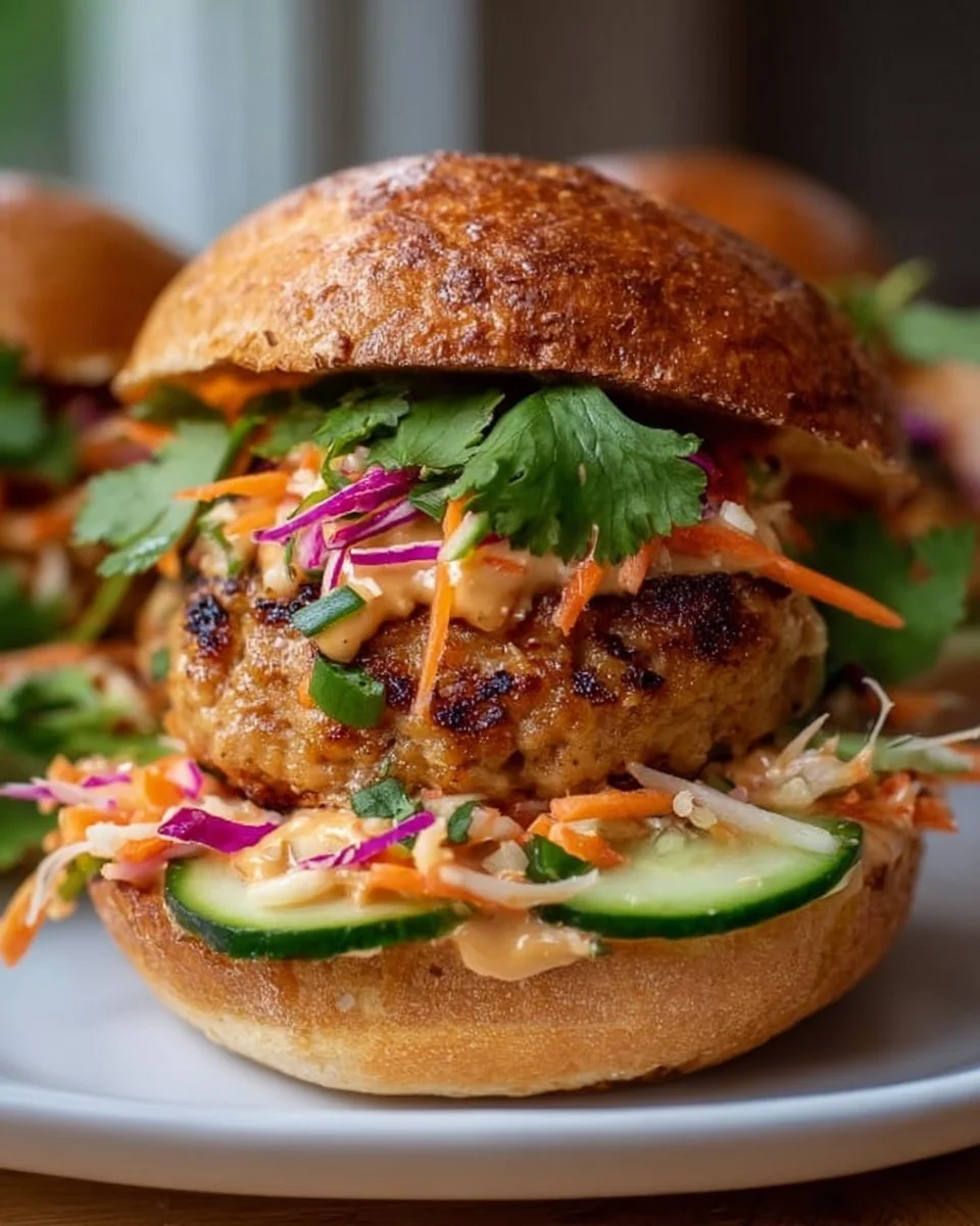 Thai Peanut Turkey Burgers