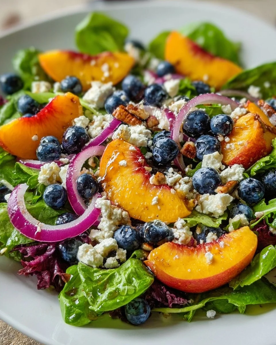 Blueberry Peach Feta Salad
