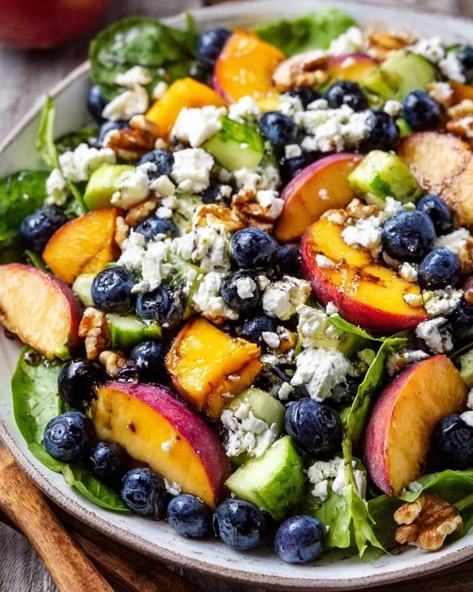 Blueberry Peach Feta Salad