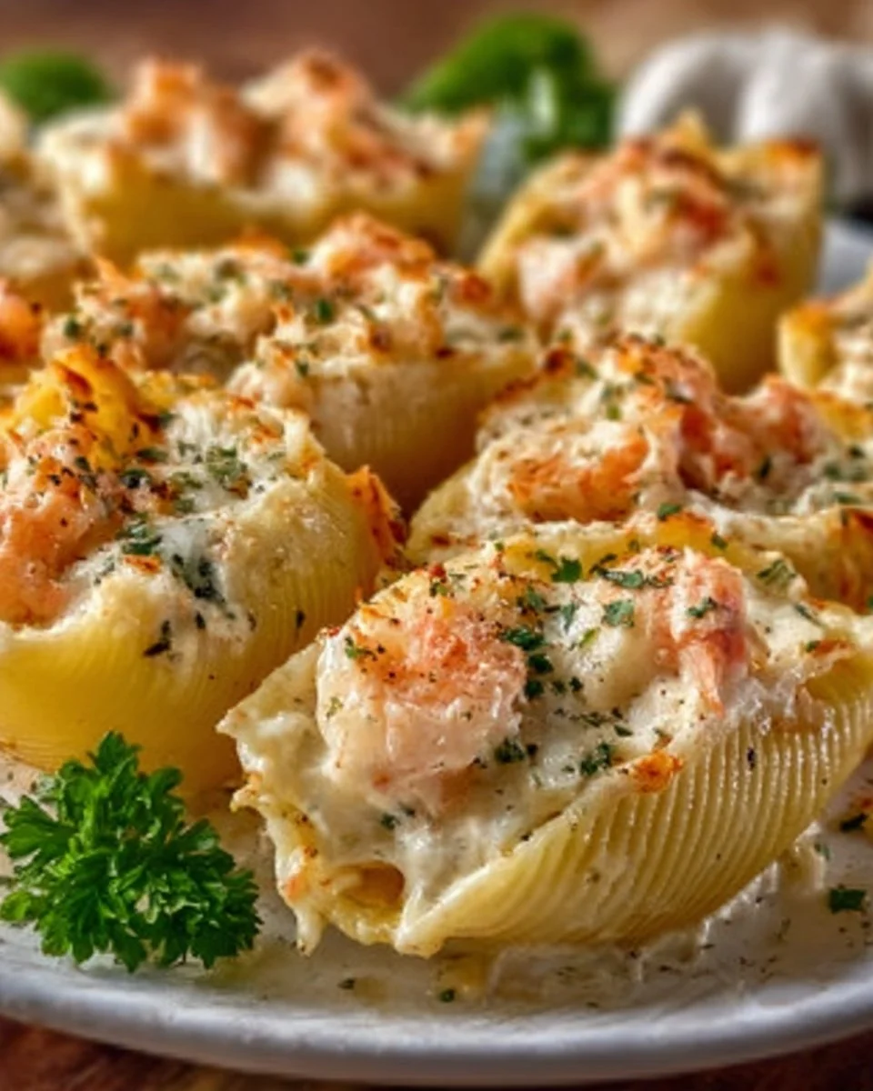 Creamy Seafood Stuffed Shells
