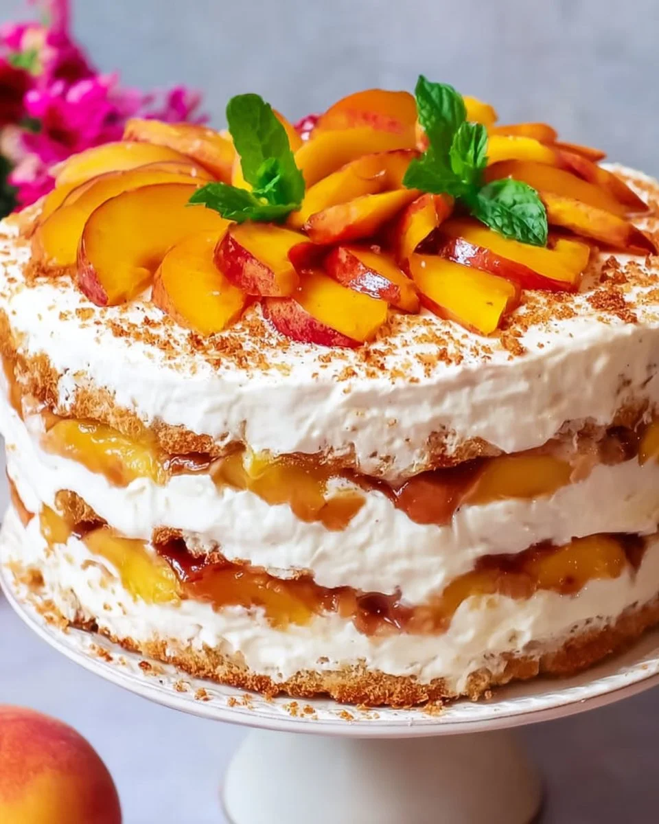 Easy, No-Bake Peach Tiramisu Recipe