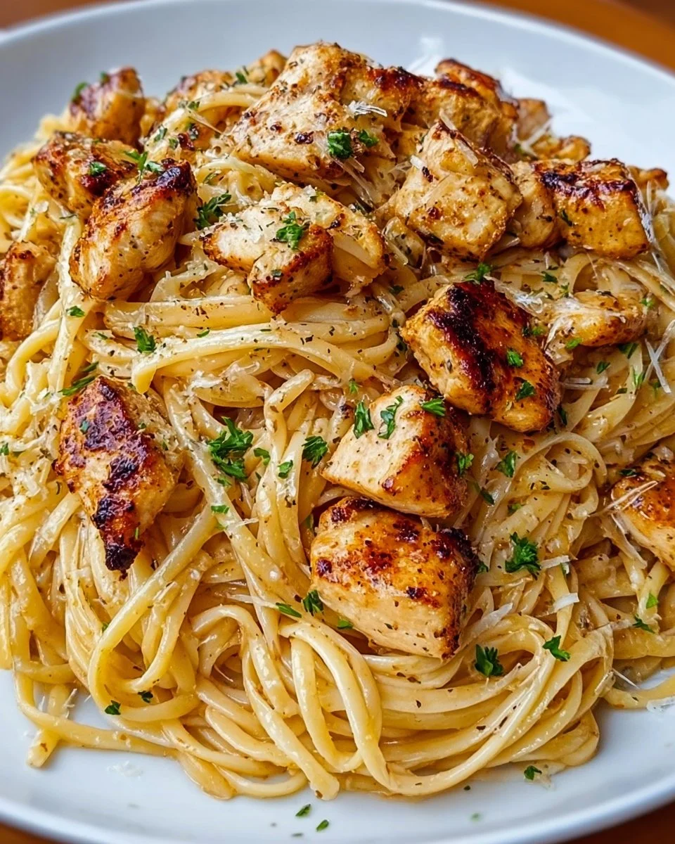 Fast Chicken Linguine with Garlic Butter and Chili Seasoning