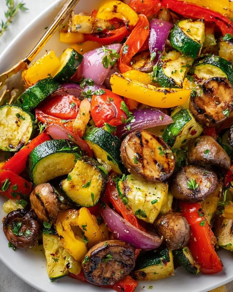 Garlicky Grilled Veggie Salad (video)