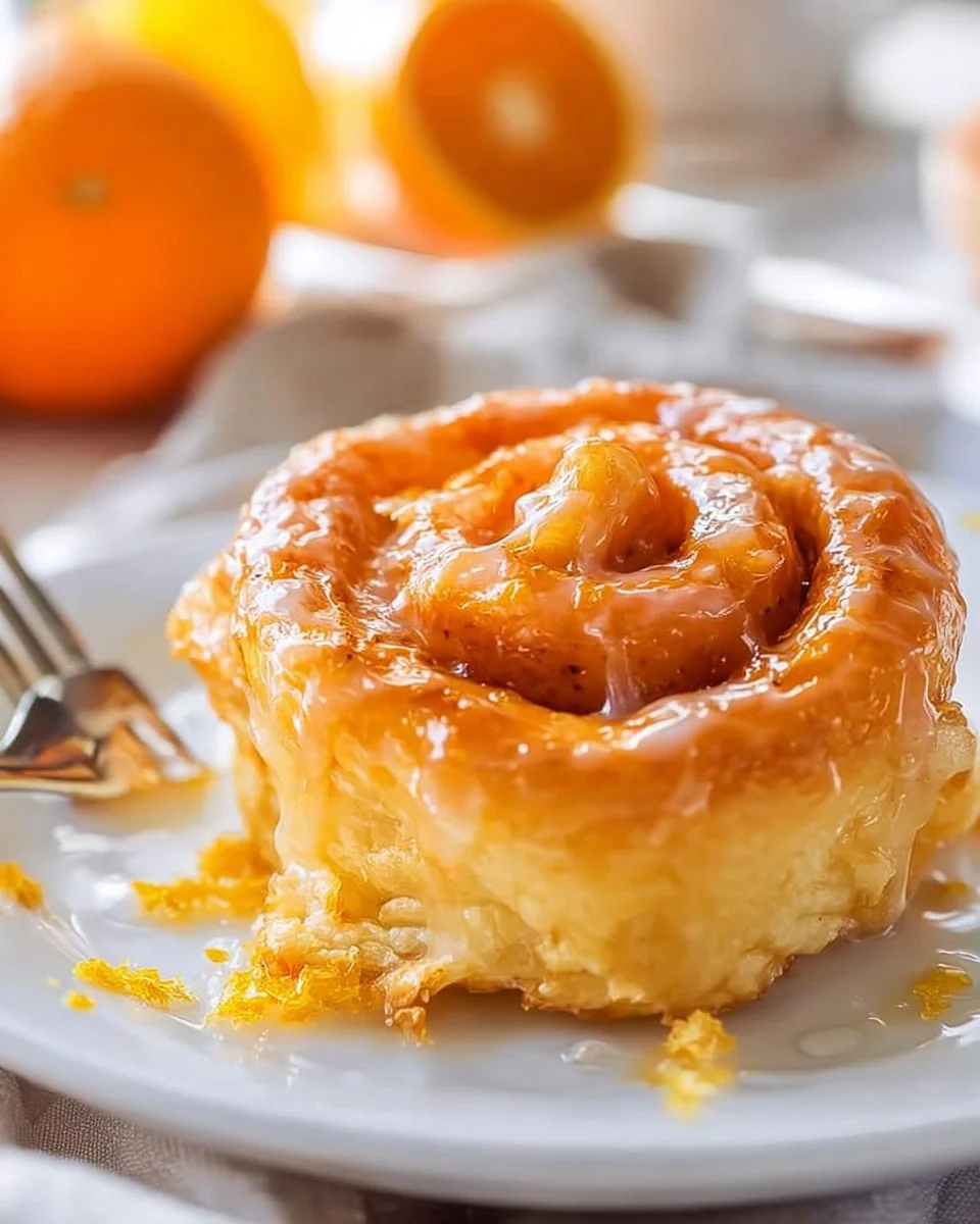 Homemade Glazed Orange Rolls